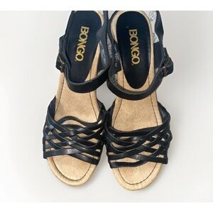 Bongo Hailey  Block Heel‎ Sandals Size 8.5 Black